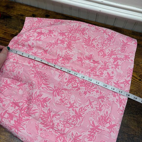 Lily Pulitzer Size 8 Seahorse Print Mini Skirt Pink Lined Linen Blend Summer - Picture 8 of 9